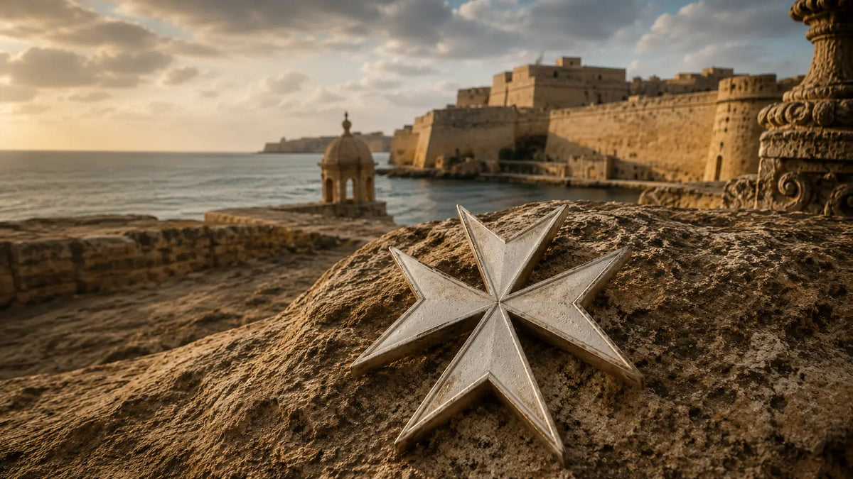 Croix de Malte blanche à huit pointes symbole de l'Ordre de Saint-Jean