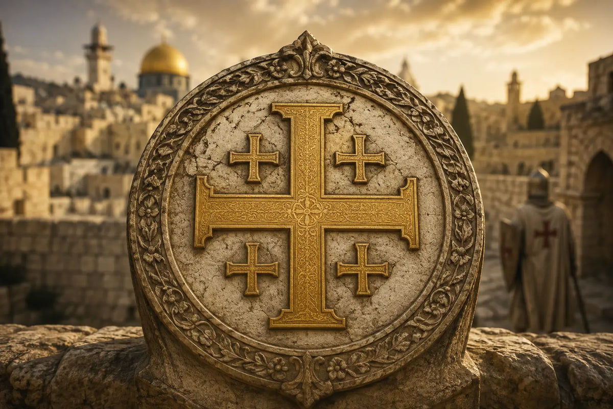 Croix de Jérusalem symbole du royaume de Jérusalem et des croisades