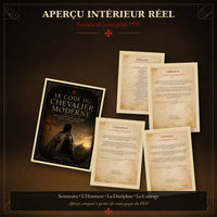 Aperçu intérieur réel du Code du Chevalier Moderne avec sommaire honneur discipline et courage