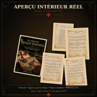 Aperçu intérieur réel du Guide des Reliques Templières avec sommaire relique templière bagues templières et porter une croix