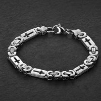 Bracelet de l’Espoir Croisé en acier inoxydable argenté avec croix sur ardoise sombre