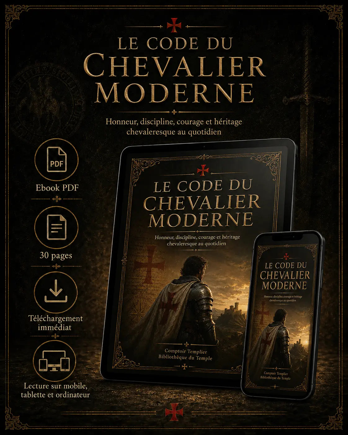 Ebook Le Code du Chevalier Moderne PDF 30 pages avec téléchargement immédiat et lecture sur mobile tablette et ordinateur