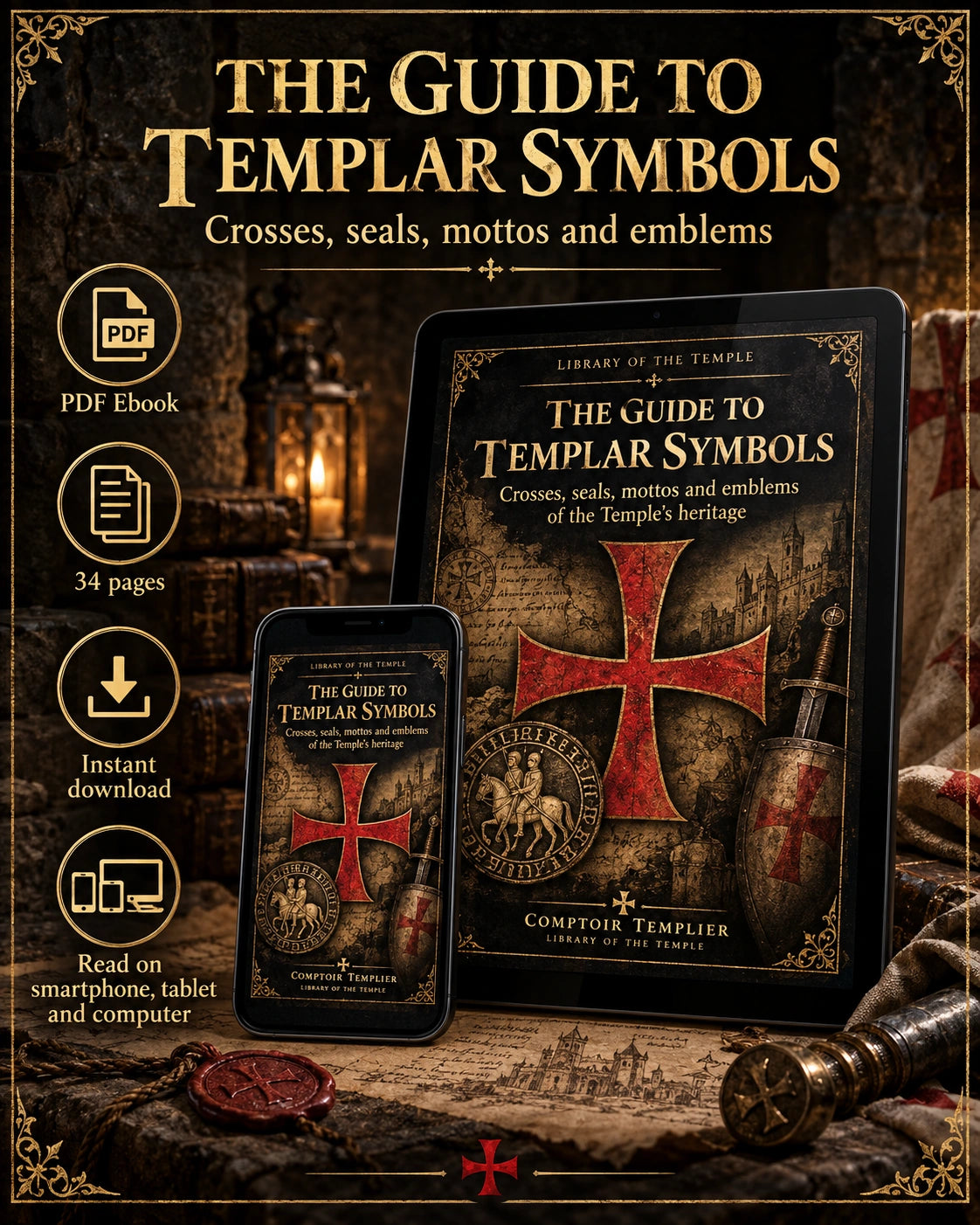 The Guide to Templar Symbols — PDF ebook on tablet and smartphone