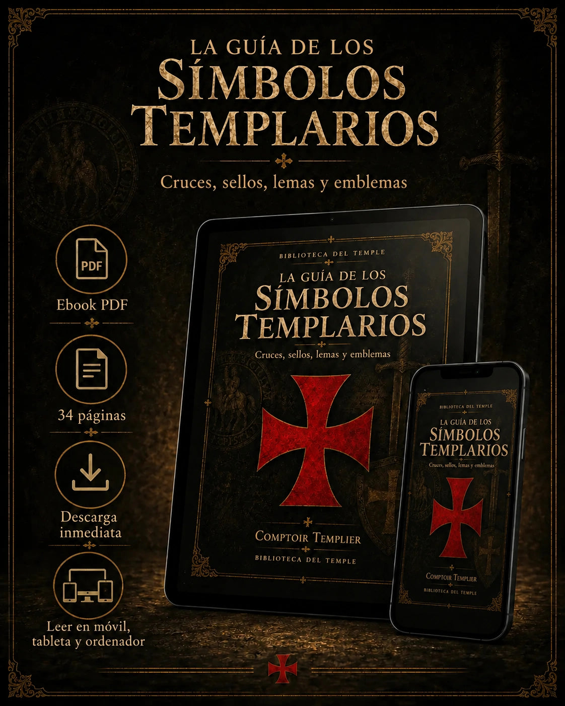 La Guía de los Símbolos Templarios — ebook PDF en tableta y móvil