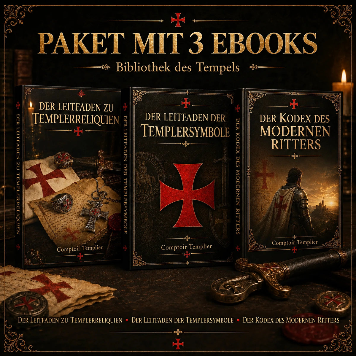 Bibliothek des Tempels — Paket mit 3 Ebooks — Ebook-Cover