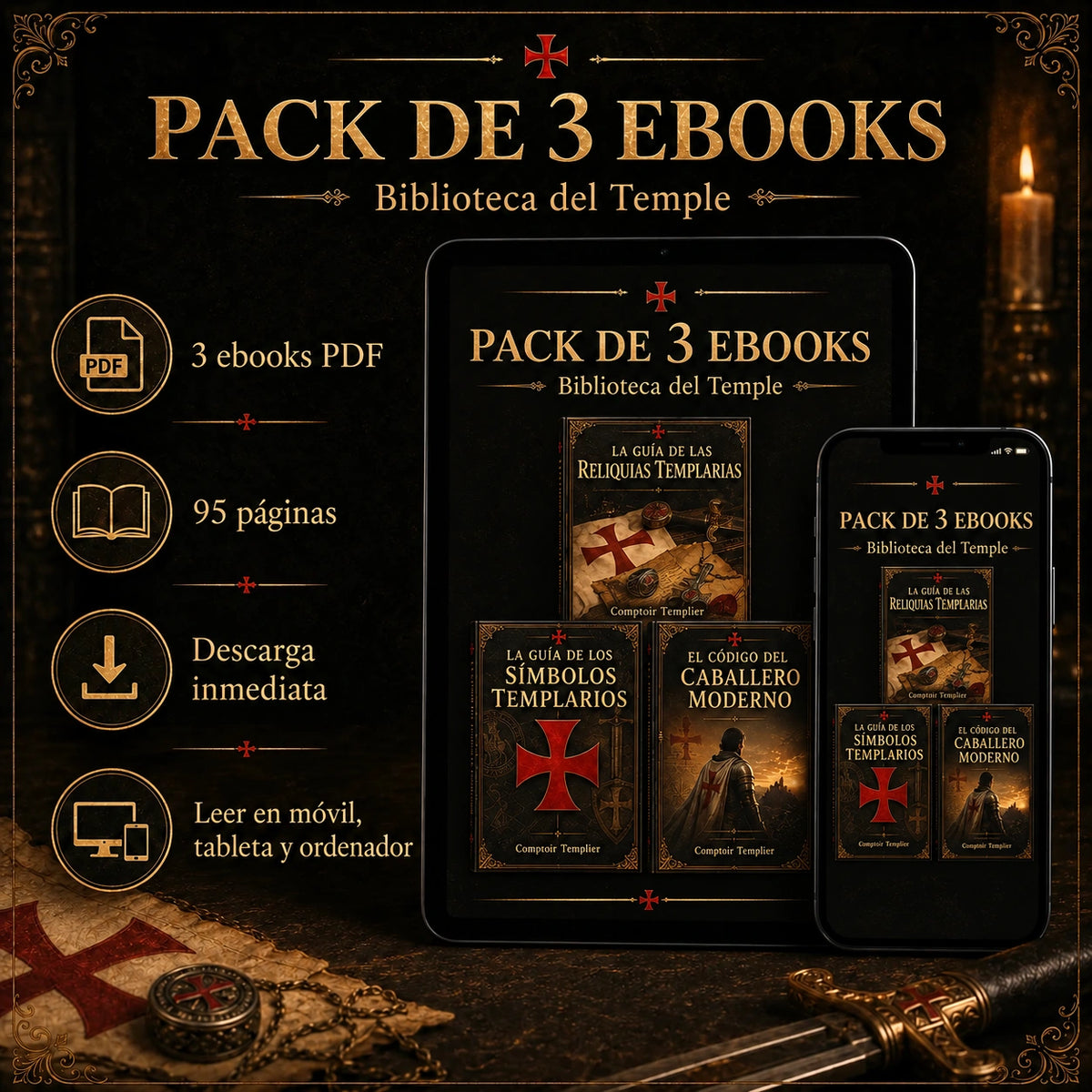 Biblioteca del Temple — Pack de 3 Ebooks — ebook PDF en tableta y móvil