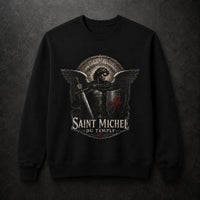 Sweat Saint Michel du Temple noir face en 80 % coton et 20 % polyester