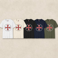 T-Shirt Non Nobis Domine en 100% coton présenté en blanc, natural, noir, bleu navy et vert militaire.