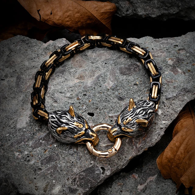 Bracelet Tête de Loup Viking