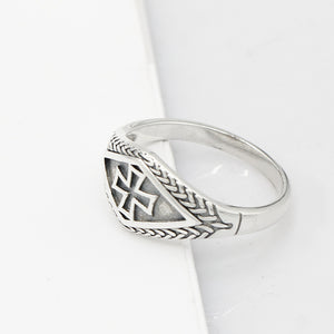 Templier Ordre du Temple Chevalier Dieu Croix Honneur Médiéval MoyenAge Croisade Puy du Fou Guerrier Croix de Malte Bague Non Nobis Ange Templi Signum 925sterling Argent