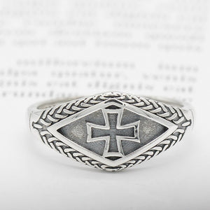 Templier Ordre du Temple Chevalier Dieu Croix Honneur Médiéval MoyenAge Croisade Puy du Fou Guerrier Croix de Malte Bague Non Nobis Ange Templi Signum 925sterling Argent