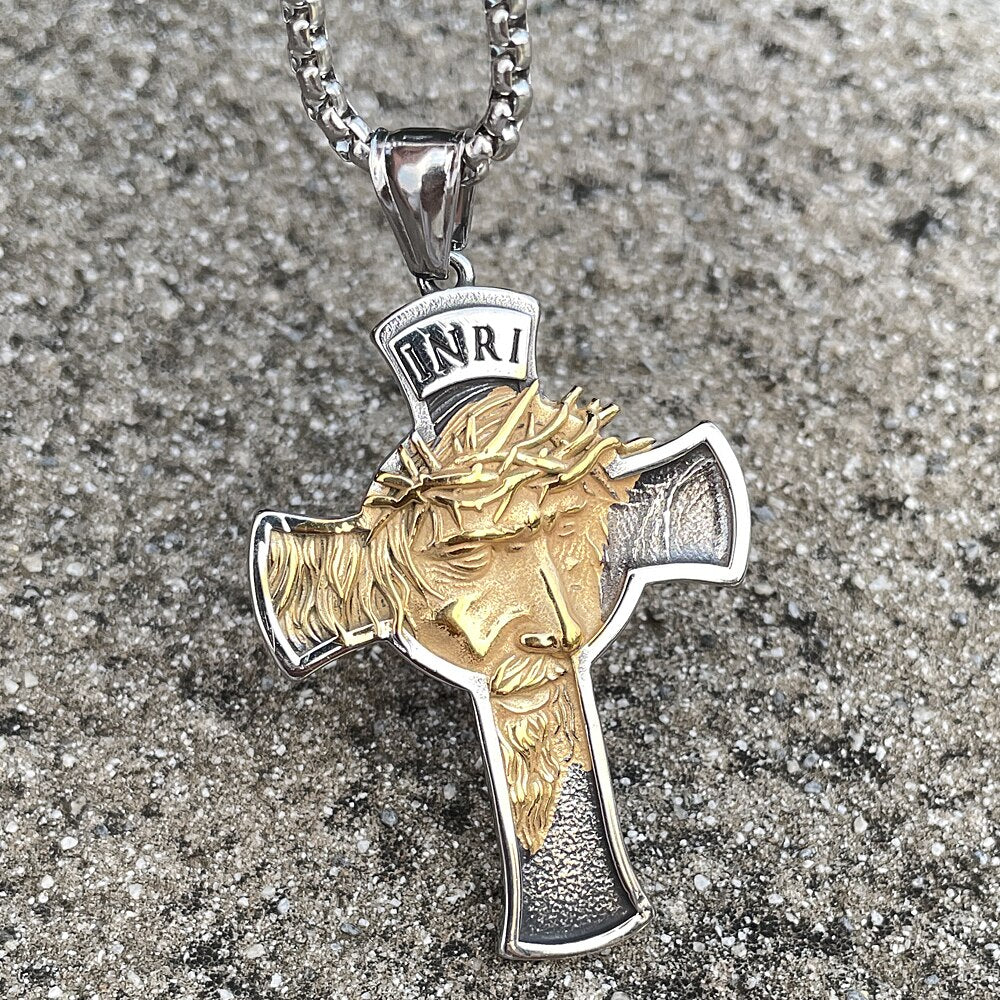 Collier pendentif croix chrétienne crucifix or argent - Esoterique Paris